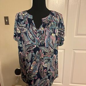 Elegant Paisley Women's Blouse - Multicolor. Bin1